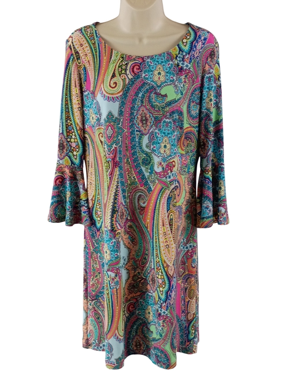 Tommy Hilfiger Multicolor Paisley Scoop Neck Midi Dress